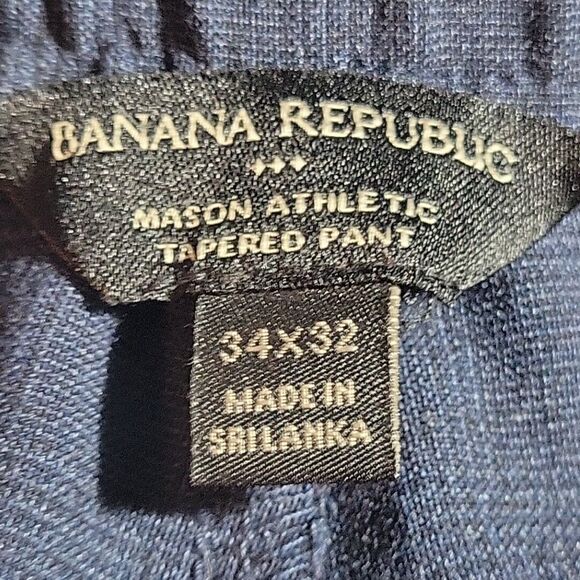 Banana Republic Mason Dress Pants Men 34x32 Athletic Tapered Fit Navy Stretch - Picture 7 of 8